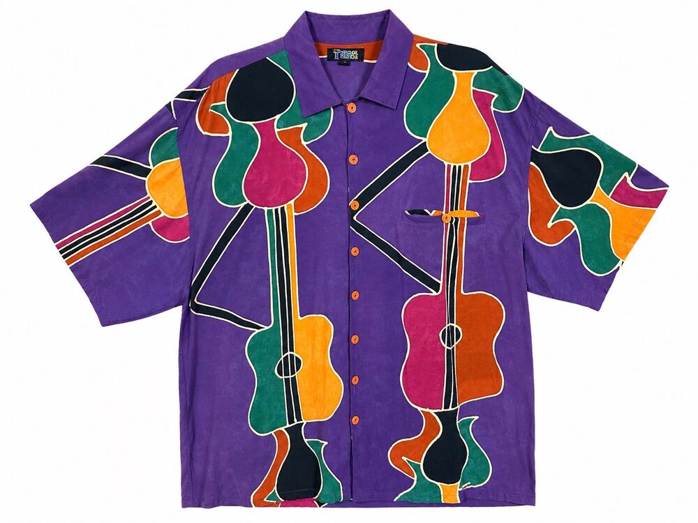 Tropical Tantrum guitar button up men’s 3X resort vacation shirt